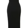 Magdalena Black Strapless Midi Dress