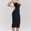 Magdalena Black Strapless Midi Dress