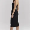 Magdalena Black Strapless Midi Dress
