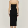 Magdalena Black Strapless Midi Dress