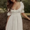 Maisie White Broderie Anglaise Regency Babydoll Mini Dress