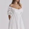 Maisie White Broderie Anglaise Regency Babydoll Mini Dress