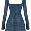 Malika Blue Tartan Corset Mini Dress