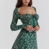 Malika Green Floral Corset Mini Dress