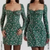 Malika Green Floral Corset Mini Dress