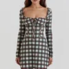 Malika Red Tartan Corset Mini Dress