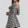 Malika Red Tartan Corset Mini Dress