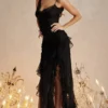 Malila Black Ruffle Maxi Dress