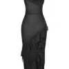 Malila Black Ruffle Maxi Dress