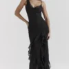 Malila Black Ruffle Maxi Dress