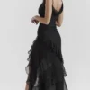 Malila Black Ruffle Maxi Dress