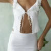 Mallie White Linen A-Line Mini Skirt