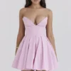 Mar Cotton Candy Twill Strapless Mini Dress