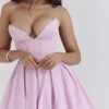 Mar Cotton Candy Twill Strapless Mini Dress