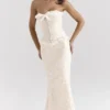Mara Ivory Metallic Jacquard Maxi Skirt