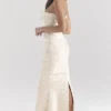 Mara Ivory Metallic Jacquard Maxi Skirt