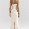 Mara Ivory Metallic Jacquard Maxi Skirt