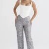 Mara Silver Metallic Lace Trousers