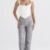 Mara Silver Metallic Lace Trousers