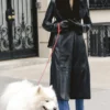 Marcel Black Faux Fur Trimmed Vegan Leather Coat