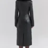 Marcel Black Faux Fur Trimmed Vegan Leather Coat