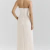 Marcella Ivory Georgette Pleated Maxi Dress