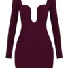 Marcella Merlot Plunge Corset Dress