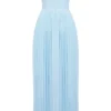 Marcella Ocean Blue Pleated Maxi Dress