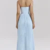 Marcella Ocean Blue Pleated Maxi Dress