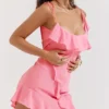 Marcia French Pink Ruffle Mini Dress