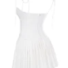 Marcy White Pleated Mini Dress