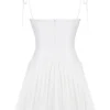 Marcy White Pleated Mini Dress