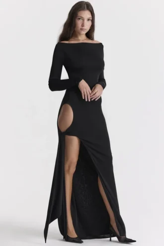 Marella Black Cutout Maxi Dress