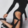 Marella Black Cutout Maxi Dress