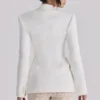 Luella vintage ivory crepe hourglass blazer jacket