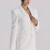 Luella vintage ivory crepe hourglass blazer jacket