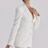 Luella vintage ivory crepe hourglass blazer jacket