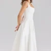 Mariabella White Stretch Cotton Midi Sundress