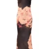 Mariamma Dark Brown Floral Printed Satin Maxi Dress