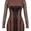 Marica Brown Velvet & Lace Corset Dress