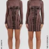 Marica Brown Velvet & Lace Corset Dress