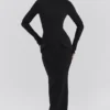 Marie-Louise Black Turtleneck Maxi Dress