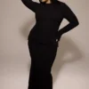 Marie-Louise Black Turtleneck Maxi Dress