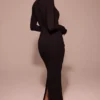 Marie-Louise Black Turtleneck Maxi Dress