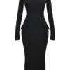Marie-Louise Black Turtleneck Maxi Dress