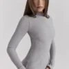 Marie-Louise Light Grey Bodycon Maxi Dress