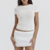 Mariella White Knit Mini Skirt