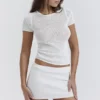 Mariella White Knit Mini Skirt