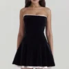 Marilla Black Velvet Strapless Dress