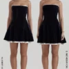 Marilla Black Velvet Strapless Dress